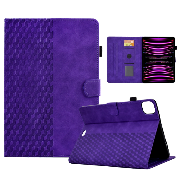 Rhombus Embossed PU Leather Smart Tablet Case - For iPad Pro 11 2022 / 2021 / 2020 - mosaccessories